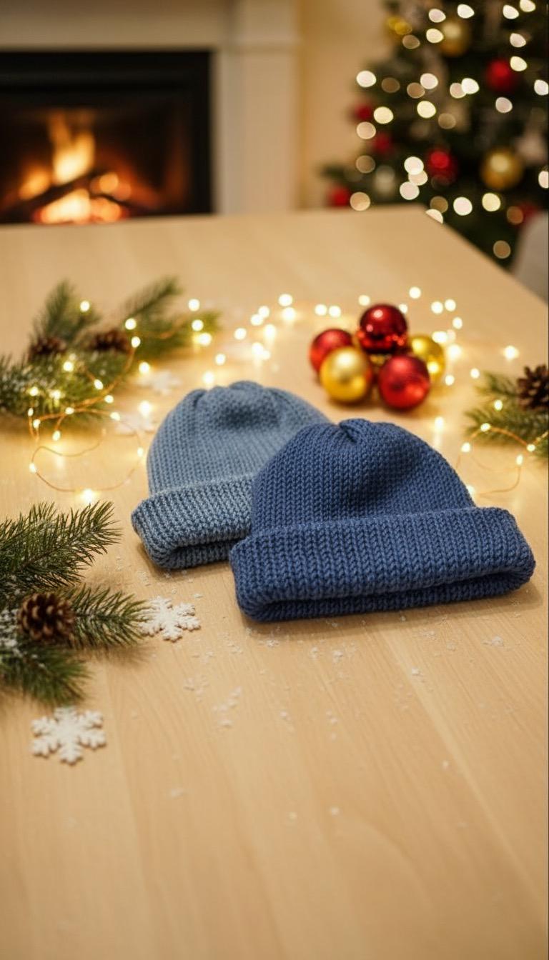 Czapka zimowe beanie handmade merino superwash – dwuwarstwowa, szydełkowana, unisex