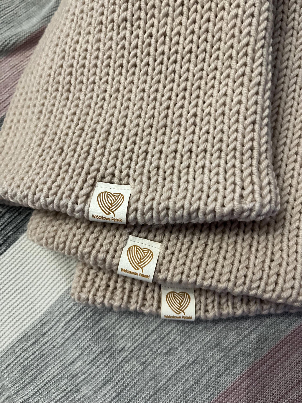 Czapka zimowa beanie handmade merino superwash – dwuwarstwowa, szydełkowana, unisex