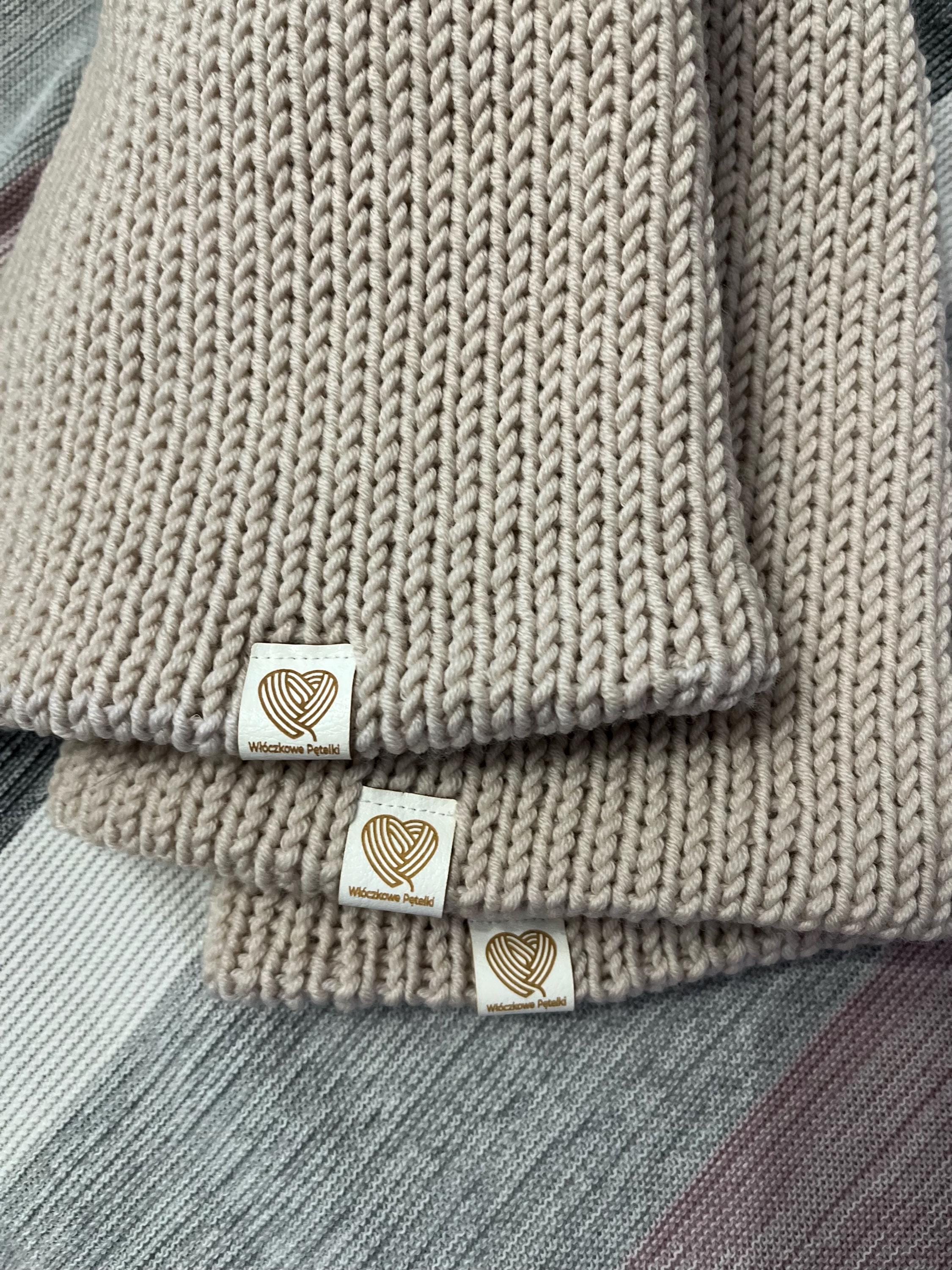 Czapka zimowa beanie handmade merino superwash – dwuwarstwowa, szydełkowana, unisex